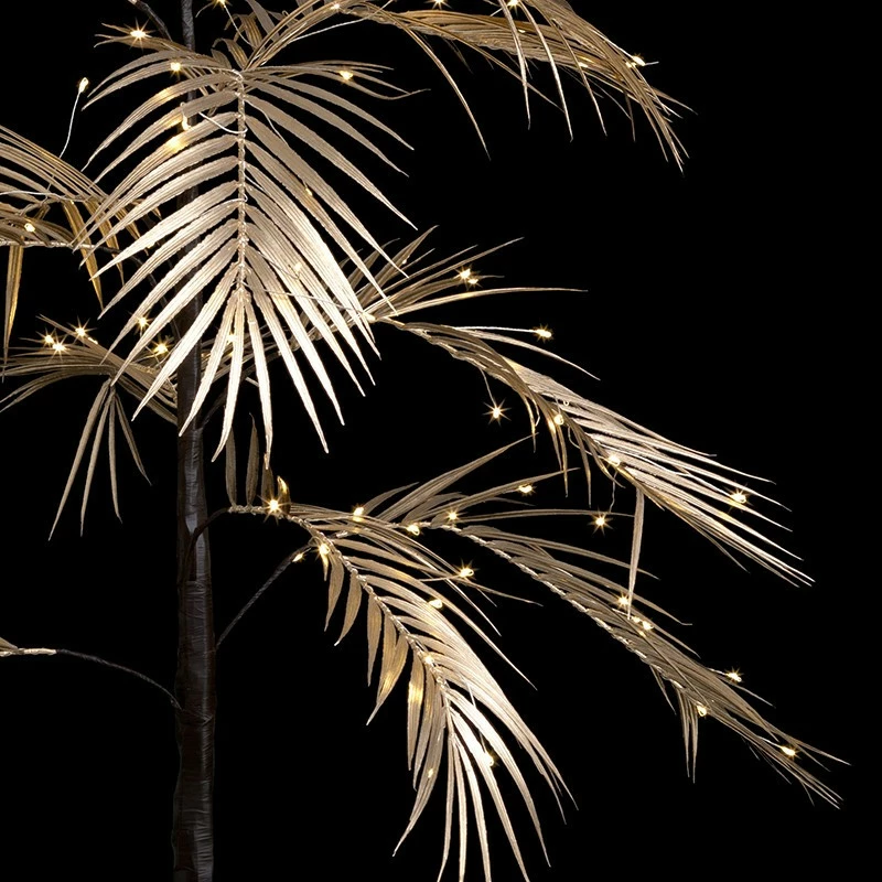 Arbre Palmier 90 Cm Or Lumineux Sur Pied 90 LED 5 Arbre Palmier 90 Cm Or Lumineux Sur Pied 90 LED – Image 3