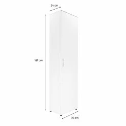 Armoire 1 Porte 6 Niveaux Blanc -Ledepot-bailleul Soldes Magasin armoire 1 porte 6 niveaux andy blanc 6