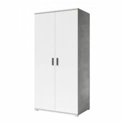Armoire 2 Portes Blanc Et Gris Soma