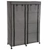 Armoire De Rangement 4 étagères Et 1 Penderie Gris En Tissu -Ledepot-bailleul Soldes Magasin armoire de rangement 4 etageres et 1 penderie gris en tissu