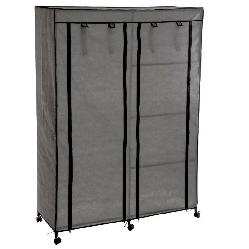 Armoire De Rangement 4 étagères Et 1 Penderie Gris En Tissu 3 Armoire De Rangement 4 étagères Et 1 Penderie Gris En Tissu
