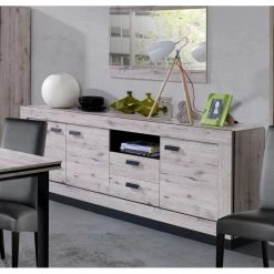 Bahut 3 Portes 2 Tiroirs Marseille -Ledepot-bailleul Soldes Magasin bahut 3 portes 2 tiroirs marseille 2