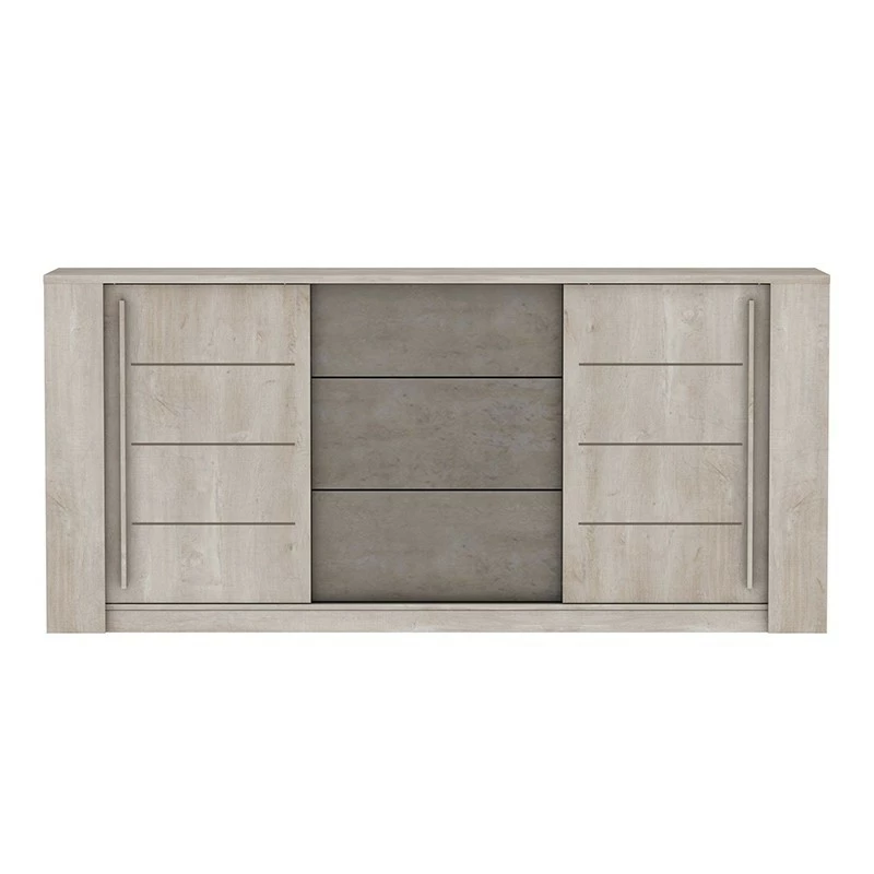 Demeyere Bahut 3 Tiroirs + 2 Portes CANNES Chêne Champagne/béton Clair 5 Demeyere Bahut 3 Tiroirs + 2 Portes CANNES Chêne Champagne/béton Clair – Image 3