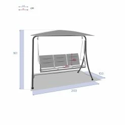 Balancelle 3 Places Ardoise Lako Hespéride -Ledepot-bailleul Soldes Magasin balancelle 3 places ardoise lako hesperide 5