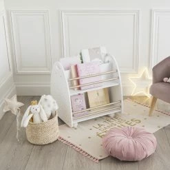 Bibliothèque Enfant Roulettes Doré Atmosphera -Ledepot-bailleul Soldes Magasin bibliotheque enfant roulettes dore atmosphera 3