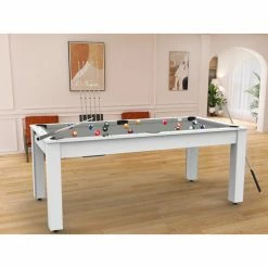 Billard Américain Arizona 7 Pieds Blanc Laqué / Tapis Gris -Ledepot-bailleul Soldes Magasin billard americain arizona 7 pieds blanc tapis gris 4