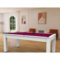 Billard Américain Arizona 7 Pieds Blanc Laqué / Tapis Prune -Ledepot-bailleul Soldes Magasin billard americain arizona 7 pieds blanc tapis prune 3