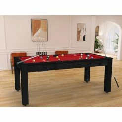 Billard Américain Arizona 7 Pieds Noir Boisé / Tapis Rouge -Ledepot-bailleul Soldes Magasin billard americain arizona 7 pieds noir boise tapis rouge 1 4