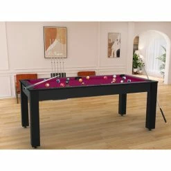 Billard Américain Arizona 7 Pieds Noir Grainé / Tapis Prune -Ledepot-bailleul Soldes Magasin billard americain arizona 7 pieds noir graine tapis prune 4