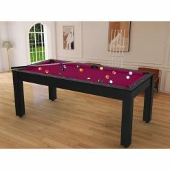 Billard Américain Arizona 7 Pieds Noir Grainé / Tapis Prune -Ledepot-bailleul Soldes Magasin billard americain arizona 7 pieds noir graine tapis prune 5