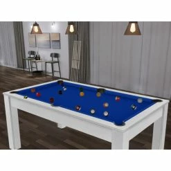 Billard Texas 6 Pieds - Coloris Blanc Boisé Tapis Bleu -Ledepot-bailleul Soldes Magasin billard texas 6 pieds coloris blanc boise tapis bleu 6