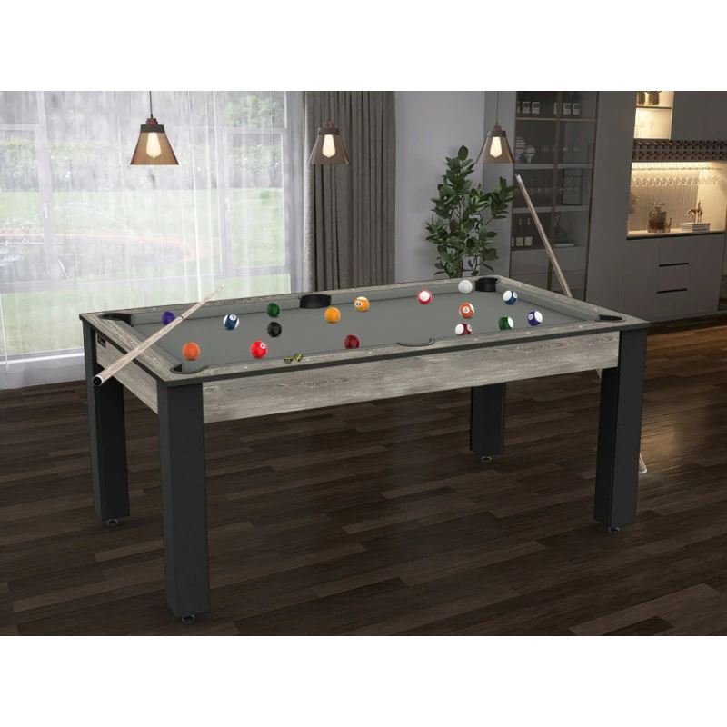 Billard Texas 6 Pieds - Coloris Industriel Tapis Gris 4 Billard Texas 6 Pieds - Coloris Industriel Tapis Gris – Image 2
