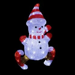 Bonhomme De Neige Patineur Lumineux Extérieur 60 LED