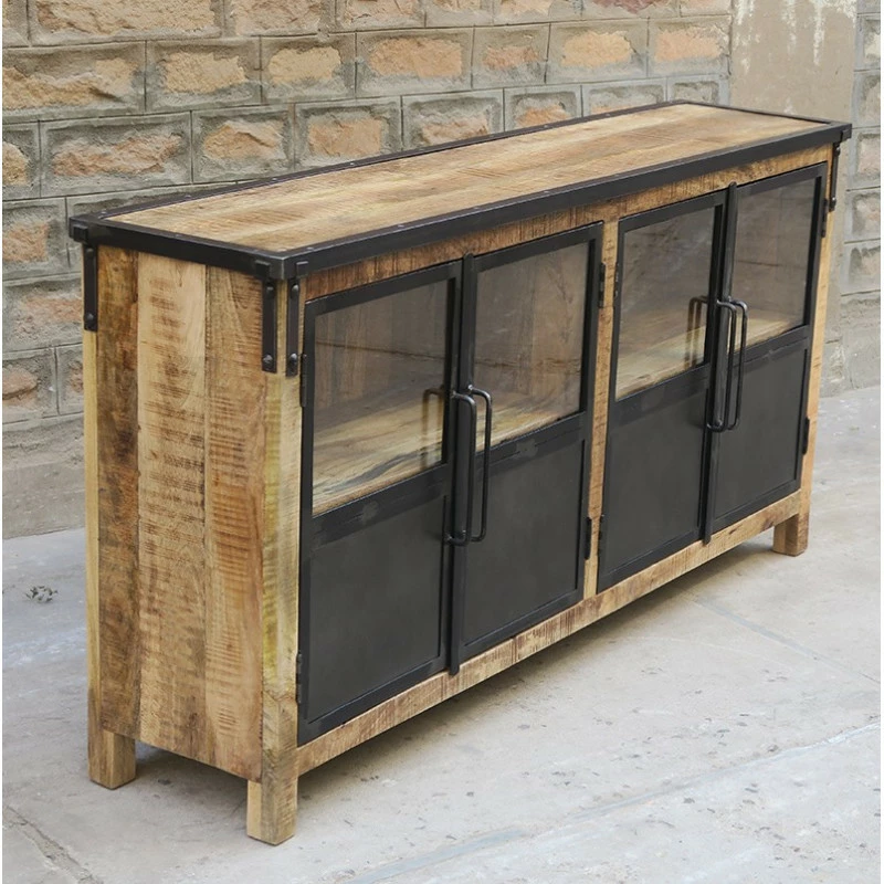 Buffet 4 Portes En Bois Massif Et Métal 4 Buffet 4 Portes En Bois Massif Et Métal – Image 2