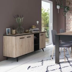 Demeyere Buffet Bas Bruce 3 Portes 3 Niches -Ledepot-bailleul Soldes Magasin buffet bas bruce 3 portes 3 niches 1