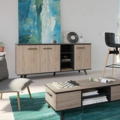 Demeyere Buffet Bas Bruce 3 Portes 3 Niches -Ledepot-bailleul Soldes Magasin buffet bas bruce 3 portes 3 niches 6