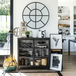 Buffet Broc 2 Portes Métal Noir Atmosphera -Ledepot-bailleul Soldes Magasin buffet broc 2 portes metal noir atmosphera 1