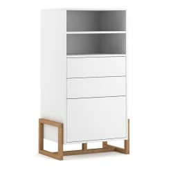 Buffet Haut 2 Tiroirs 1 Porte Oslo Blanc