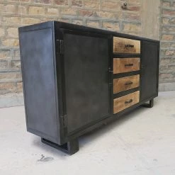 Buffet Métal Et Bois Jodhpur 2 Portes 4 Tiroirs 8 Buffet Métal Et Bois Jodhpur 2 Portes 4 Tiroirs -Ledepot-bailleul Soldes Magasin buffet metal et bois jodhpur 2 portes 4 tiroirs 2