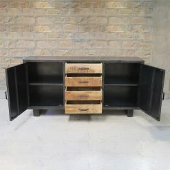 Buffet Métal Et Bois Jodhpur 2 Portes 4 Tiroirs 9 Buffet Métal Et Bois Jodhpur 2 Portes 4 Tiroirs -Ledepot-bailleul Soldes Magasin buffet metal et bois jodhpur 2 portes 4 tiroirs 3