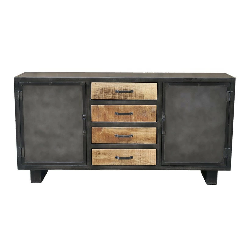 Buffet Métal Et Bois Jodhpur 2 Portes 4 Tiroirs 3 Buffet Métal Et Bois Jodhpur 2 Portes 4 Tiroirs