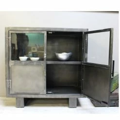 Buffet Métal Noir Jodhpur 2 Portes 8 Buffet Métal Noir Jodhpur 2 Portes -Ledepot-bailleul Soldes Magasin buffet metal jodhpur portes 2