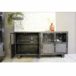 Buffet Métal Noir Jodhpur 4 Portes 8 Buffet Métal Noir Jodhpur 4 Portes -Ledepot-bailleul Soldes Magasin buffet metal jodhpur portes inditime 2