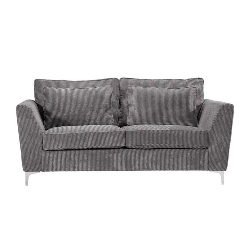Canapé 2 Places Isla Velours Côtelé Gris 3 Canapé 2 Places Isla Velours Côtelé Gris