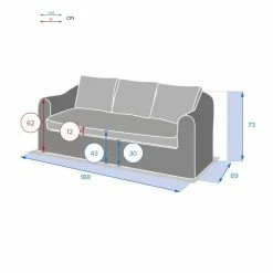 Canapé 3 Places Moorea Hespéride Terre Ombre -Ledepot-bailleul Soldes Magasin canape 3 places moorea hesperide terre ombre 2