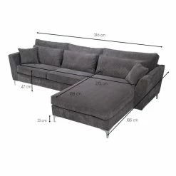 Canapé Angle Droit Isla Velours Côtelé Gris 15 Canapé Angle Droit Isla Velours Côtelé Gris -Ledepot-bailleul Soldes Magasin canape angle droit gris isla 6