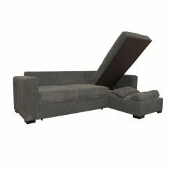 Canapé D'angle Joe Gauche Ou Droite Gris Convertible Lit -Ledepot-bailleul Soldes Magasin canape d angle joe gauche ou droite gris convertible lit 3