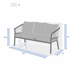 Canapé Extérieur 3 Places Oriengo Anthracite Hespéride -Ledepot-bailleul Soldes Magasin canape exterieur 3 places oriengo anthracite hesperide 3