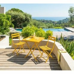 Chaise Métal Pliante Greensboro Moutarde Hespéride -Ledepot-bailleul Soldes Magasin chaise greensboro hesperide moutarde 1 3