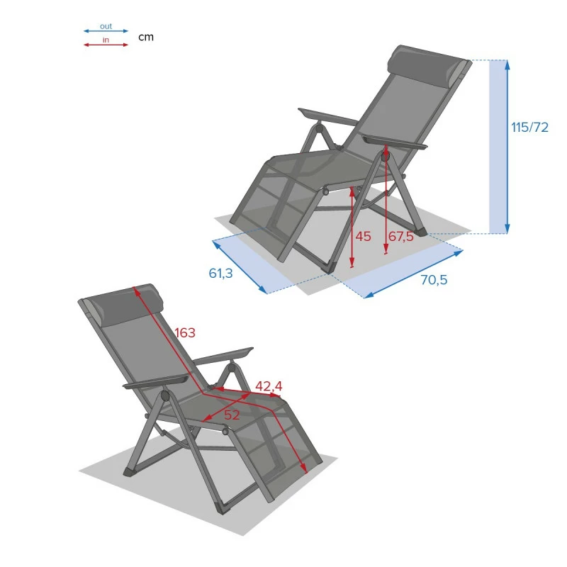 Chaise Longue Decima Hespéride Bleu Canard/graphite 8 Chaise Longue Decima Hespéride Bleu Canard/graphite – Image 6