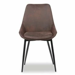 Chaise Mirano Coloris Brun Acier Microfibre -Ledepot-bailleul Soldes Magasin chaise mirano coloris brun 1 3