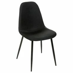 Chaise Tissu Et Métal Tyka Noir Atmosphera