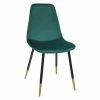 Chaise Velours Vert Pieds Gold Tyka Atmosphera -Ledepot-bailleul Soldes Magasin chaise velours vert pieds gold atmosphera
