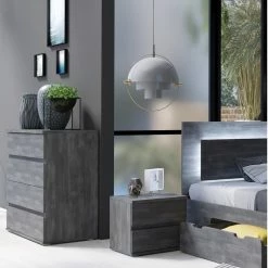 Lot De 2 Tables De Chevet Togo -Ledepot-bailleul Soldes Magasin chevet 2 tiroirs togo lots de 2 1