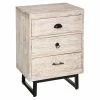 Chevet 3 Tiroirs Bois Blanchi Ajay Atmosphera -Ledepot-bailleul Soldes Magasin chevet 3 tiroirs bois blanchi ajay atmosphera