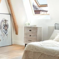 Chevet 3 Tiroirs Bois Blanchi Ajay Atmosphera -Ledepot-bailleul Soldes Magasin chevet 3 tiroirs bois blanchi ajay atmosphera 3