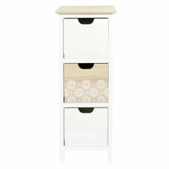 Chiffonnier 3 Tiroirs Chic Naturel Et Blanc -Ledepot-bailleul Soldes Magasin chiffonnier 3 tiroirs chic naturel et blanc 5
