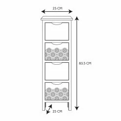 Chiffonnier 4 Tiroirs Chic Naturel Et Blanc -Ledepot-bailleul Soldes Magasin chiffonnier 4 tiroirs chic naturel et blanc 1 3