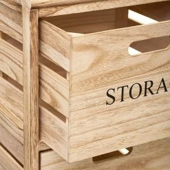 Chiffonnier Bois 3 Cagettes Sur Roulettes 5Five -Ledepot-bailleul Soldes Magasin chiffonnier bois 3 cagettes sur roulettes 5five 2