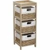 Chiffonnier En Bois 3 Paniers Jacinthe Naturel Et Blanc -Ledepot-bailleul Soldes Magasin chiffonnier en bois 3 paniers jacinthe naturel et blanc