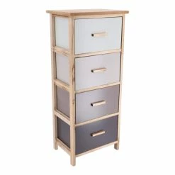 Ledepot-bailleul Soldes Magasin 17 Chiffonnier Grand Modèle 4 Tiroirs Dégradé Taupe
