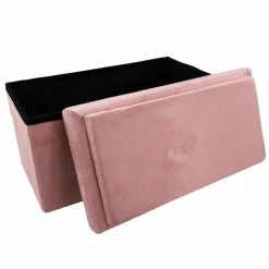 Coffre Banc Pliable Rose Compatible Briques -Ledepot-bailleul Soldes Magasin coffre banc pliable rose compatible briques 4