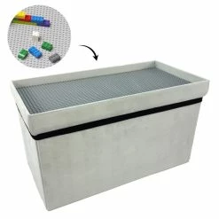 Coffre Blanc Pliable Gris Compatible Briques