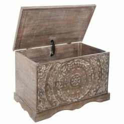 Coffre Chambre Shirel En Bois Blanchi Atmosphera -Ledepot-bailleul Soldes Magasin coffre chambre shirel en bois blanchi atmosphera 2