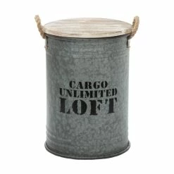 Coffres Bidons Gris Loft - Lot De 3 - Atmosphera -Ledepot-bailleul Soldes Magasin coffres bidons gris loft lot 3 atmosphera 3