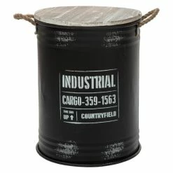 Coffres Bidons Noir Industriel - Lot De 3 - Atmosphera -Ledepot-bailleul Soldes Magasin coffres bidons noir industriel lot de 3 atmosphera 1